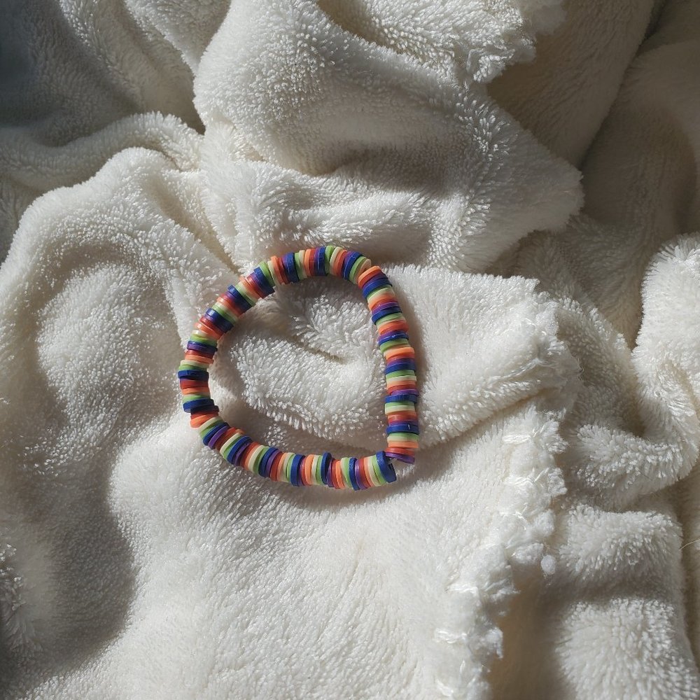 Retro polymer clay bead bracelet
